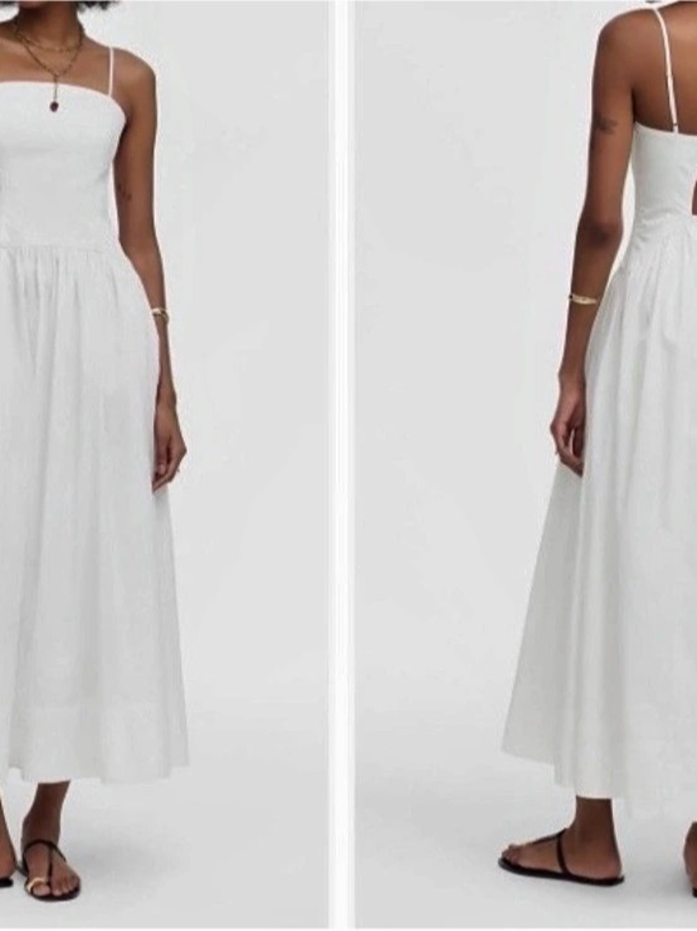 Madewell Everett Linen Dress White Maxi Dress